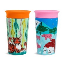 Munchkin Mucize 360 Derece Dönebilen  Wildlove Alıştırma Bardağı 266ml 12+ Ay Gergedan&kaplan 2'li Paket