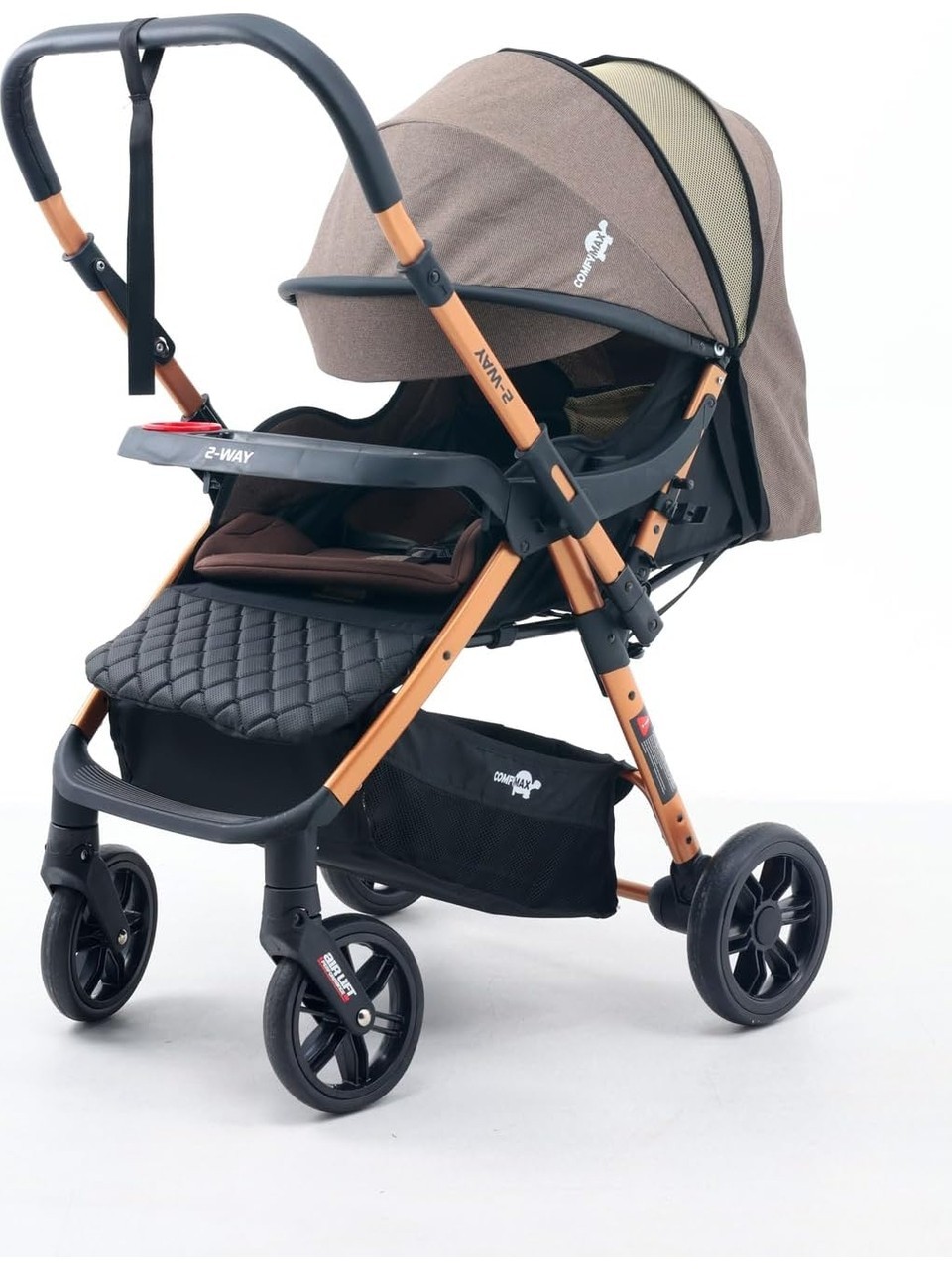 Comfymax 2-Way Çift Yönlü Bebek Arabası  – Wood Brown fotoğrafı 3 (önizleme)