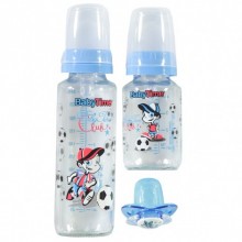 Baby Time 3 Lü Cam Biberon Set - Mavi 0-6 Ay