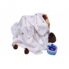Sema Baby Çok Amaçlı Müslin Örtü 100x80 cm - Mavi Yıldız 8682476853131