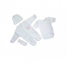 Sema Bebe 4 lü Premature Tulumlu Set - Beyaz