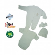 Sema Bebe 4 lü Premature Tulumlu Set - Ekru
