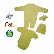 Sema Bebe 4 lü Premature Tulumlu Set - Sarı
