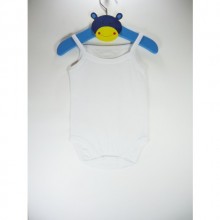 Sema Baby Jakarlı ip Askılı Badi (Body) - Beyaz 3-6 Ay