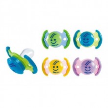 BEBEDOR No.1 Desenli Kapaklı Silikon Simetrik Uçlu Emzik 0-3Ay