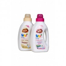 Uni Baby Sensitive Bebek Çamaşır Deterjanı 1500 ml + Bebek Çamaşır Yumuşatıcısı 1500 ml