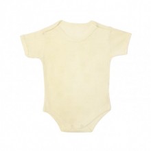 Sevi Bebe Jakarlı Yarım Kollu Body - Krem 9 Ay