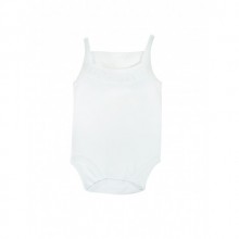 Sema Baby Penye ip Askılı Badi (Body) - Beyaz 3-6 Ay