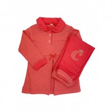 Sema Baby Puantiyeli Elbise 2'li Takım 18 Ay  - Nar Çiçeği