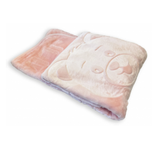 MiniGold Yenidoğan Peluş Battaniye - Ayıcık Pembe