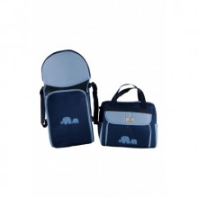 Nenny Baby Bebek Taşıma Seti (Portbebe,Bakım Çantası) - Mavi Fil