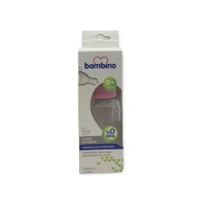 Bambino Altı Köşe Cam Biberon 150 ml - Pembe