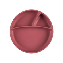 OiOi Porsiyon Vakum Tabanlı Silikon Tabak  - Velvet Rose