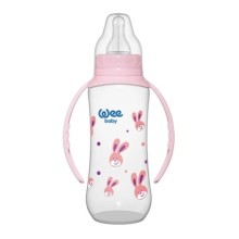 Wee Baby Silikon Emzikli Kulplu PP Biberon 270 ml - Pembe