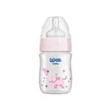 Wee Baby Klasik Geniş Ağızlı Isıya Dayanıklı Cam Biberon 120 ML - Pembe