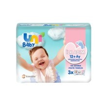 Uni Baby İlk Adım Bebek Islak Mendil 12+ Ay 3x52 Adet