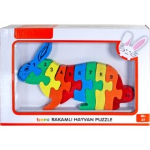 Bemi Ahşap Rakamlı Hayvan Puzzle ( Tavşan )