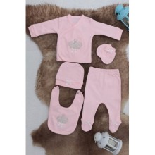 Sema Baby 5 Parça Hastane Çıkışı Zıbın Seti 0-3 Ay - Queen