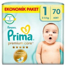 Bebek Bezi Premium Care 1 Beden Yenidoğan Ekonomik Paket 2-5 kg 70 Adet