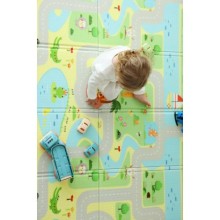 Coolmats Katlanabilir Oyun Matı, Tek Taraflı Çocuk Oyun Halısı Aktivite Oyun Alanı - Yeşil Parkur