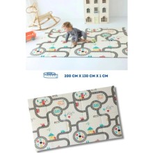 Coolmats Katlanabilir Oyun Matı, Tek Taraflı Çocuk Oyun Halısı Aktivite Oyun Alanı - Araba Yarışı