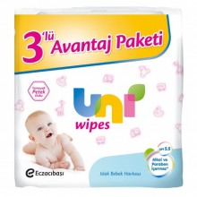 Uni Wipes 60 l1 Islak Havlu Mendil - 3 lü Paket